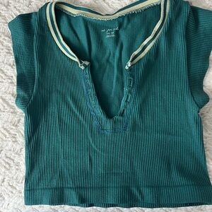 Urban Outfitters Teal Sleeveless Ribbed Top